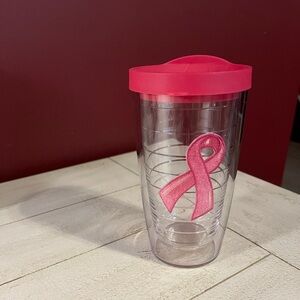 Pink Ribbon Tumbler with Lid